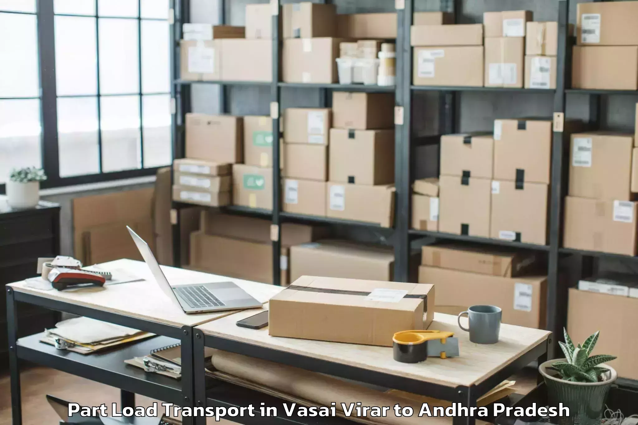 Leading Vasai Virar to Vijayawada Airport Vga Part Load Transport Provider